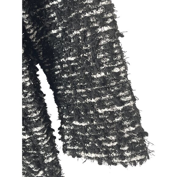 Chico’s Size 1 (M) Black/White Metallic Chunky Knit Pullover | Fall Cozy ✨🖤 - Picture 4 of 11